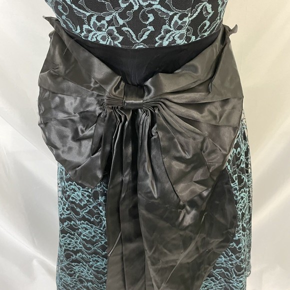 Gunne Sax by Jessica McClintock Black Floral Lace Gown Bow Small XS - Picture 5 of 11